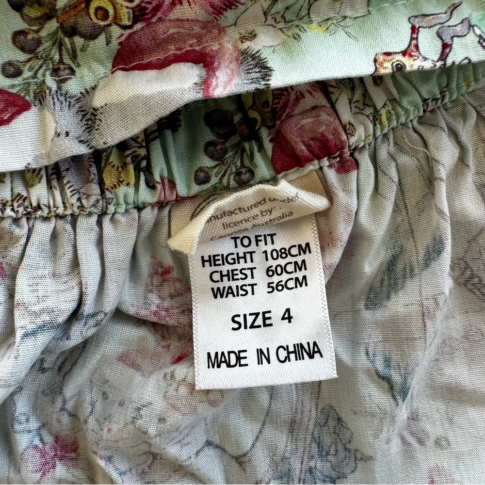 Bundle May Gibbs Floral Fauna Festive Print Dress Pink Pajamas Girl’s Size 4T - Picture 8 of 11